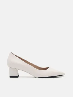 Ines Leather Pumps - Chalk