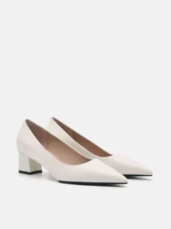 Ines Leather Pumps - Chalk
