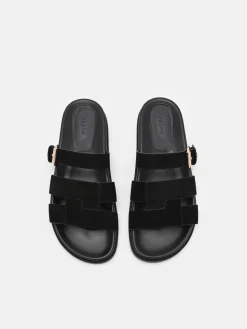 Iza Suede Sandals - Black
