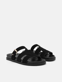 Iza Suede Sandals - Black