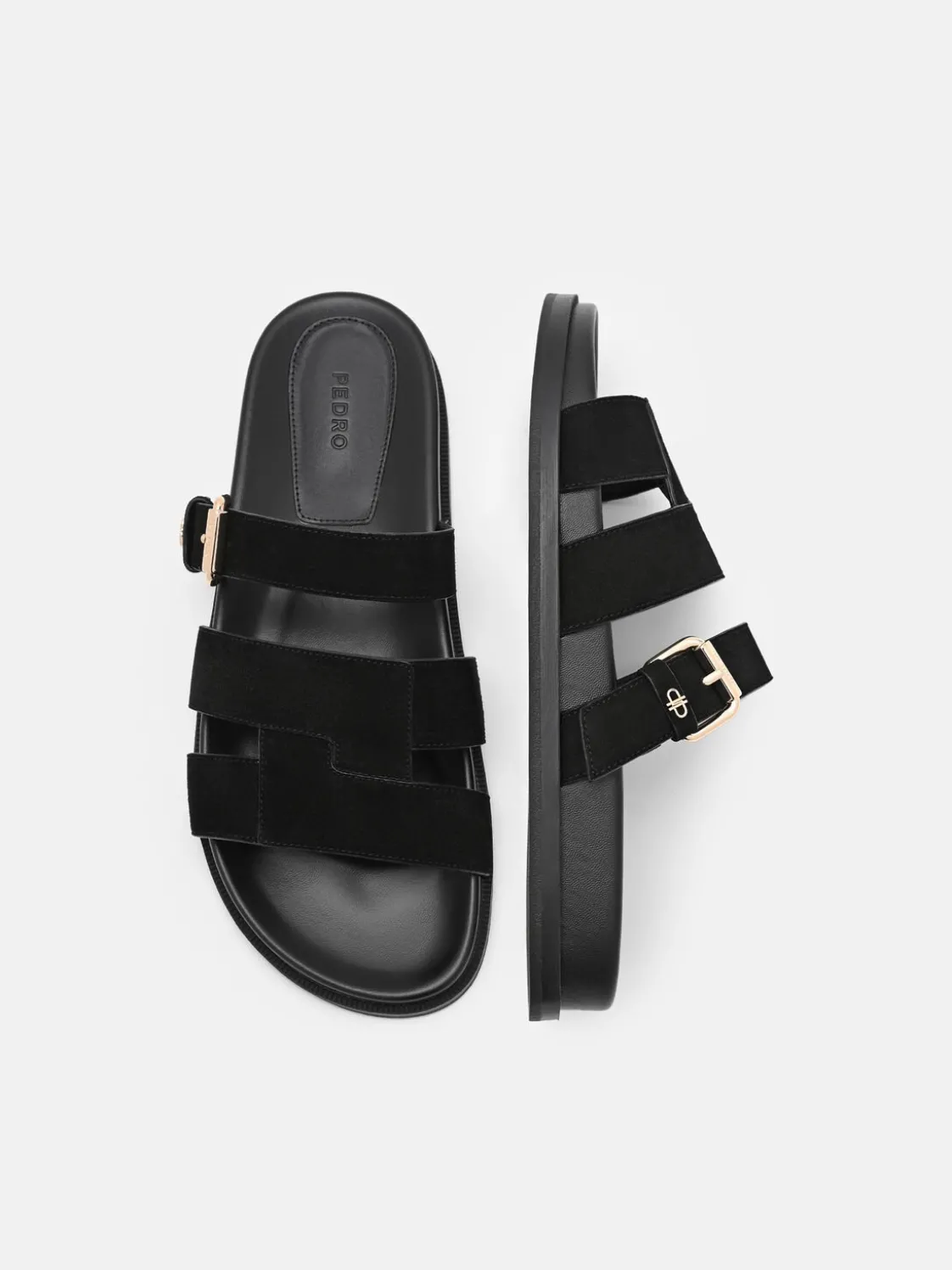 Iza Suede Sandals - Black