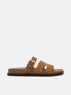 Iza Suede Sandals - Cognac