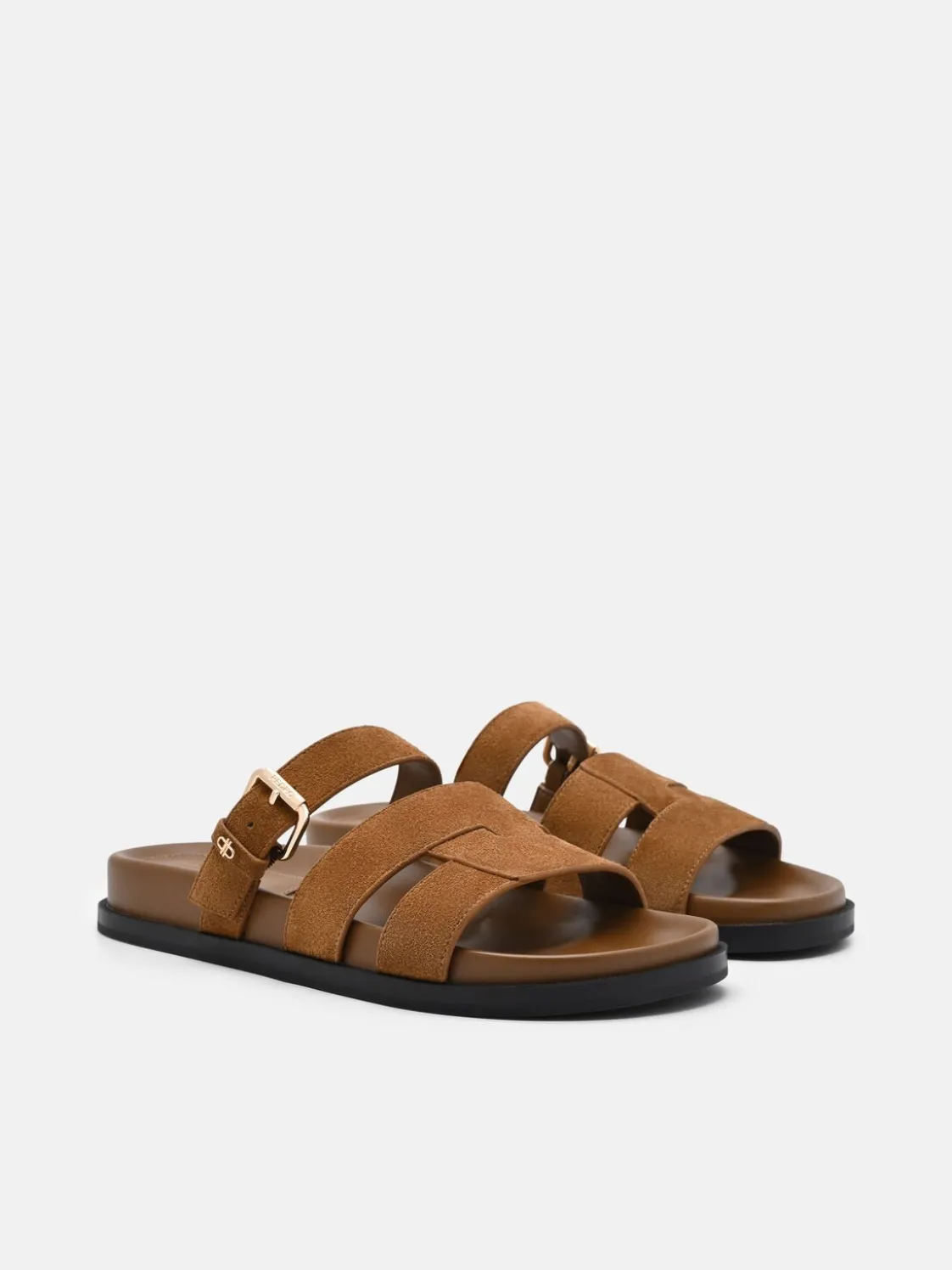 Iza Suede Sandals - Cognac
