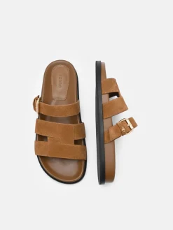 Iza Suede Sandals - Cognac