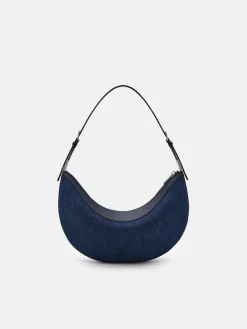 Jatte Denim Crescent Shoulder Bag - Blue Denim