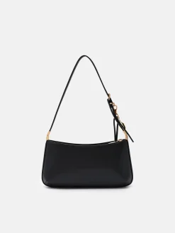 Jatte Leather Charm Shoulder Bag - Black