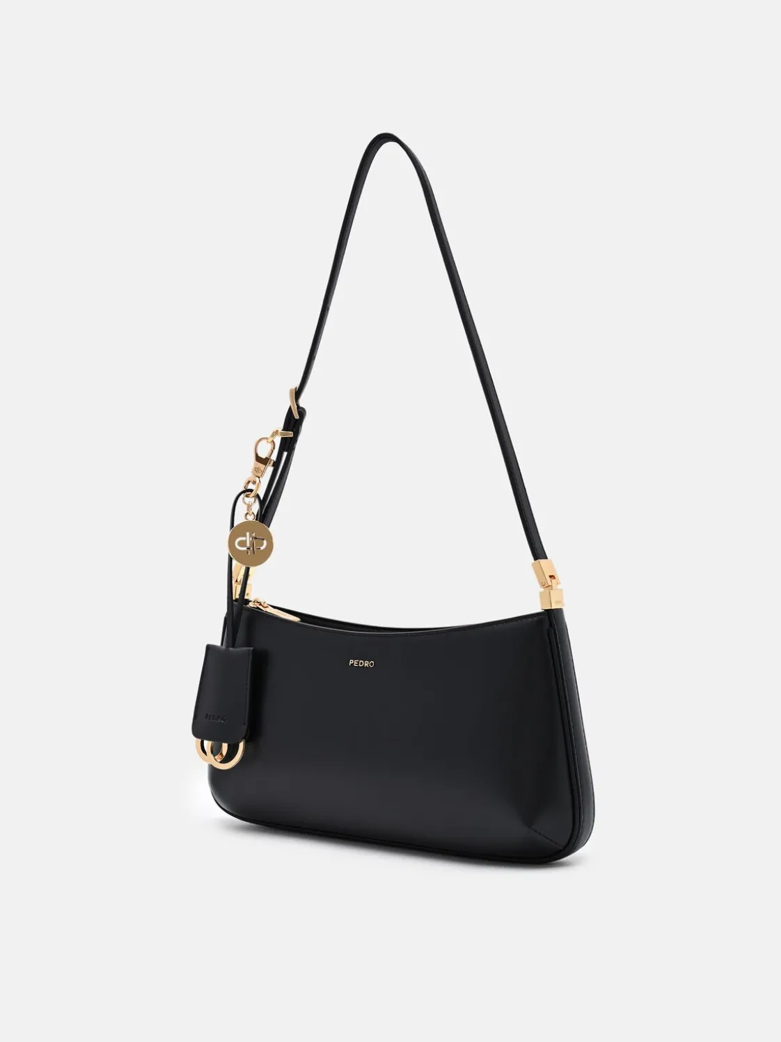 Jatte Leather Charm Shoulder Bag - Black