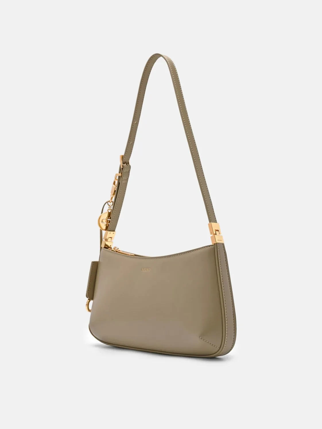 Jatte Leather Charm Shoulder Bag - Olive