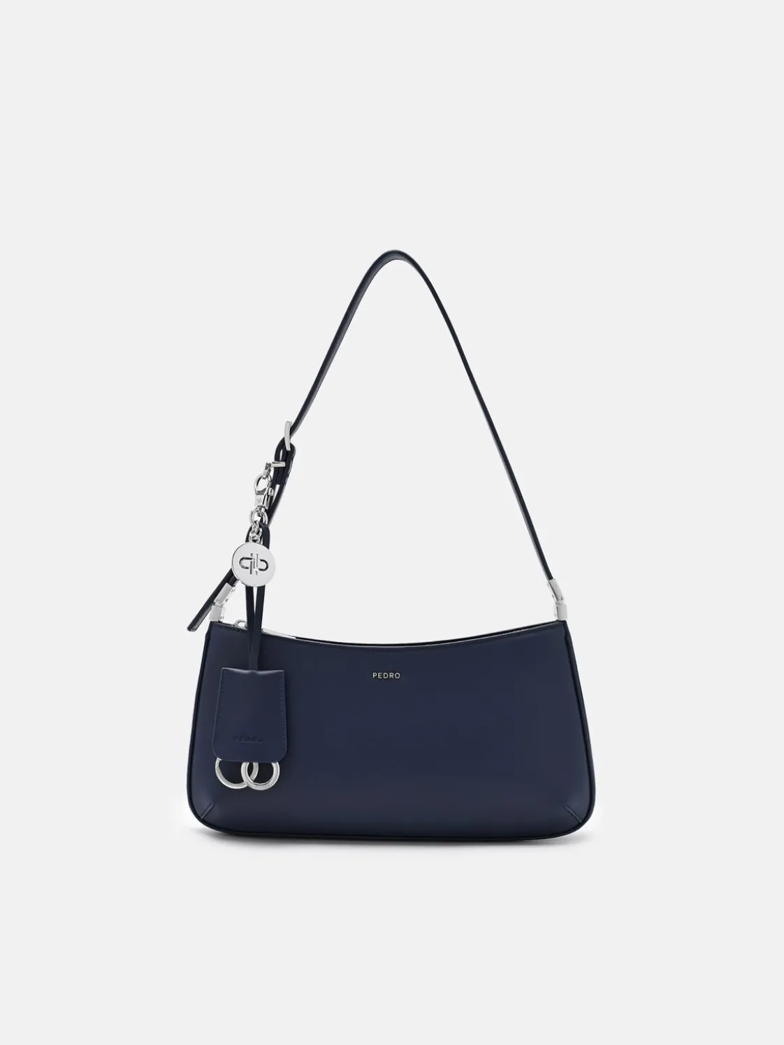 Jatte Leather Charm Shoulder Bag - Navy