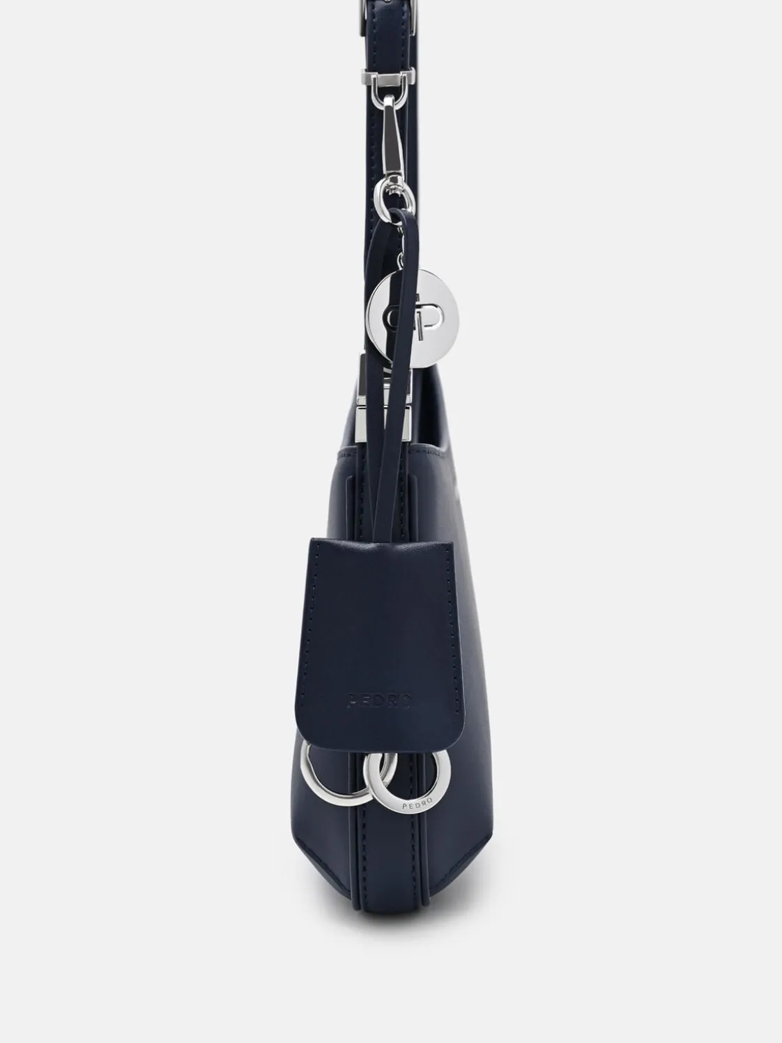 Jatte Leather Charm Shoulder Bag - Navy