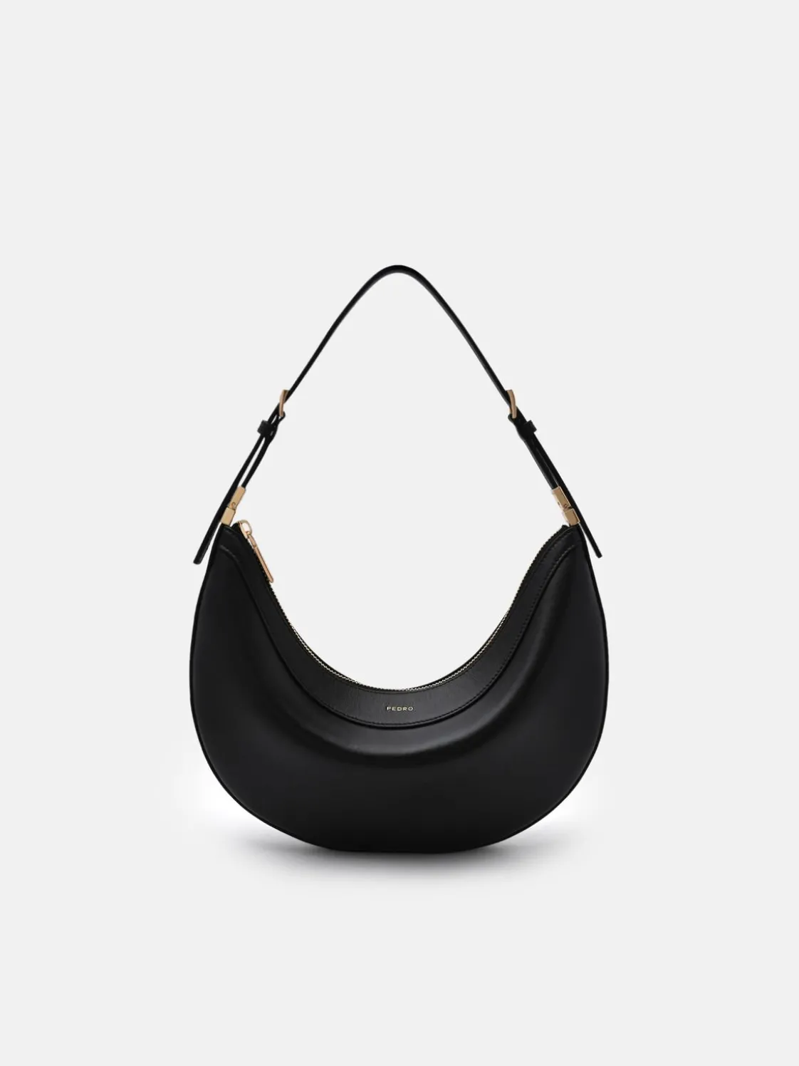 Jatte Leather Crescent Shoulder Bag - Black