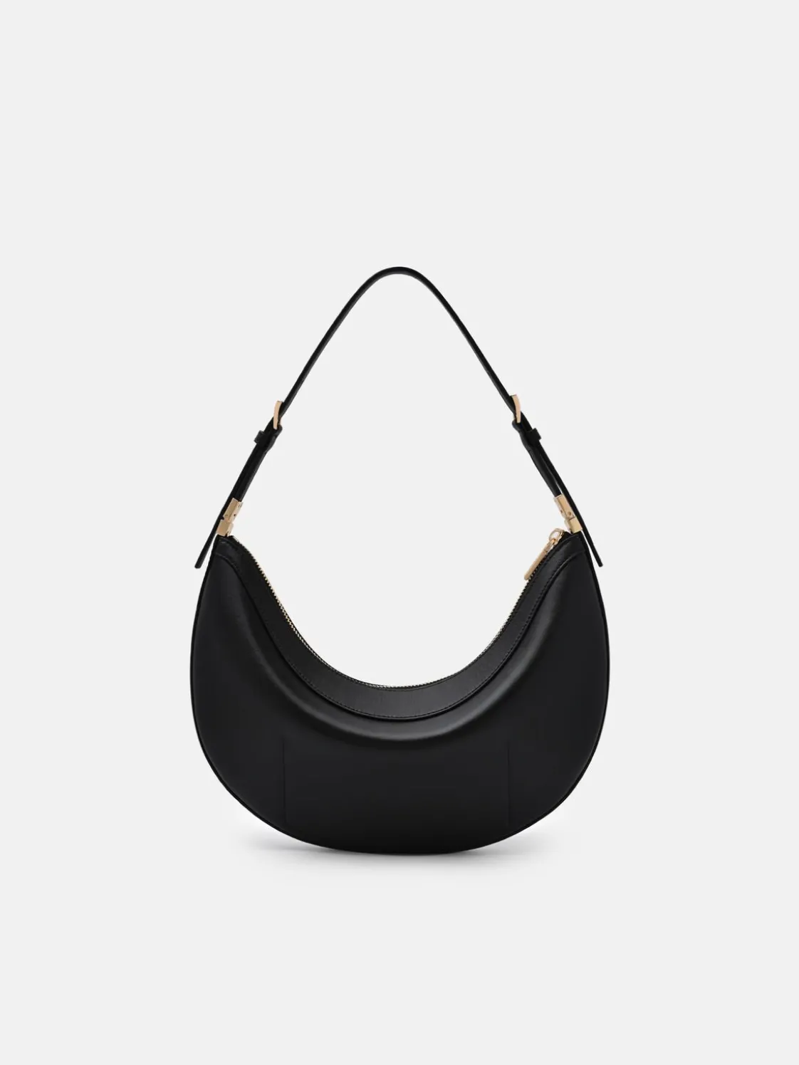 Jatte Leather Crescent Shoulder Bag - Black