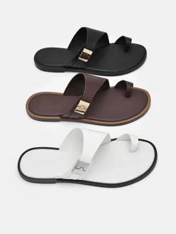 Jatte Leather Sandals - Chalk