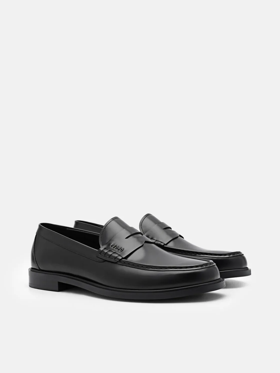 Keith Leather Penny Loafers - Black