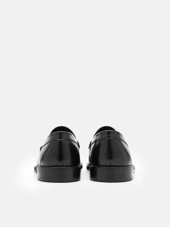 Keith Leather Penny Loafers - Black
