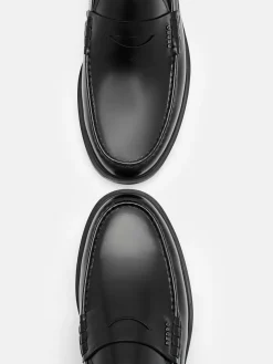 Keith Leather Penny Loafers - Black