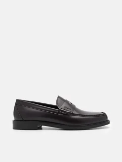 Keith Leather Penny Loafers - Mahogany