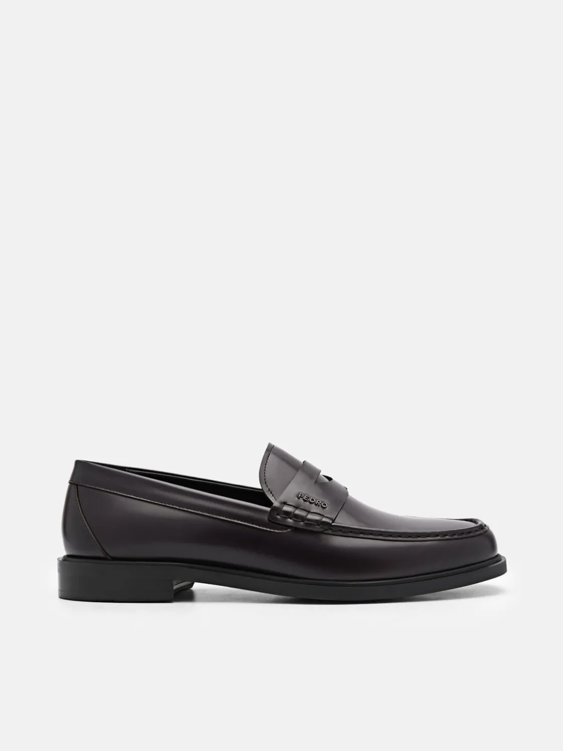 Keith Leather Penny Loafers - Mahogany