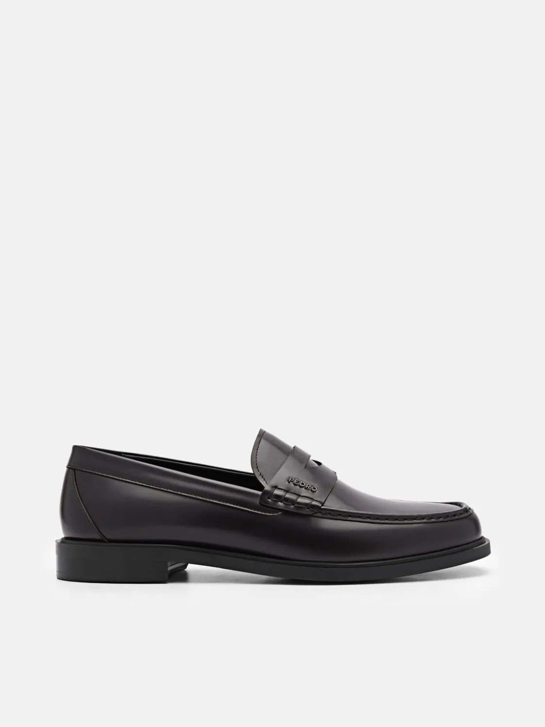 Kieran Leather Penny Loafers - Mahogany