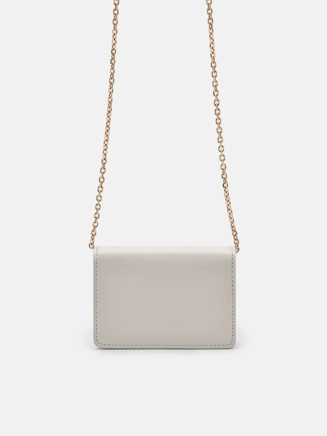 Leather Bi-Fold Card Holder - Chalk