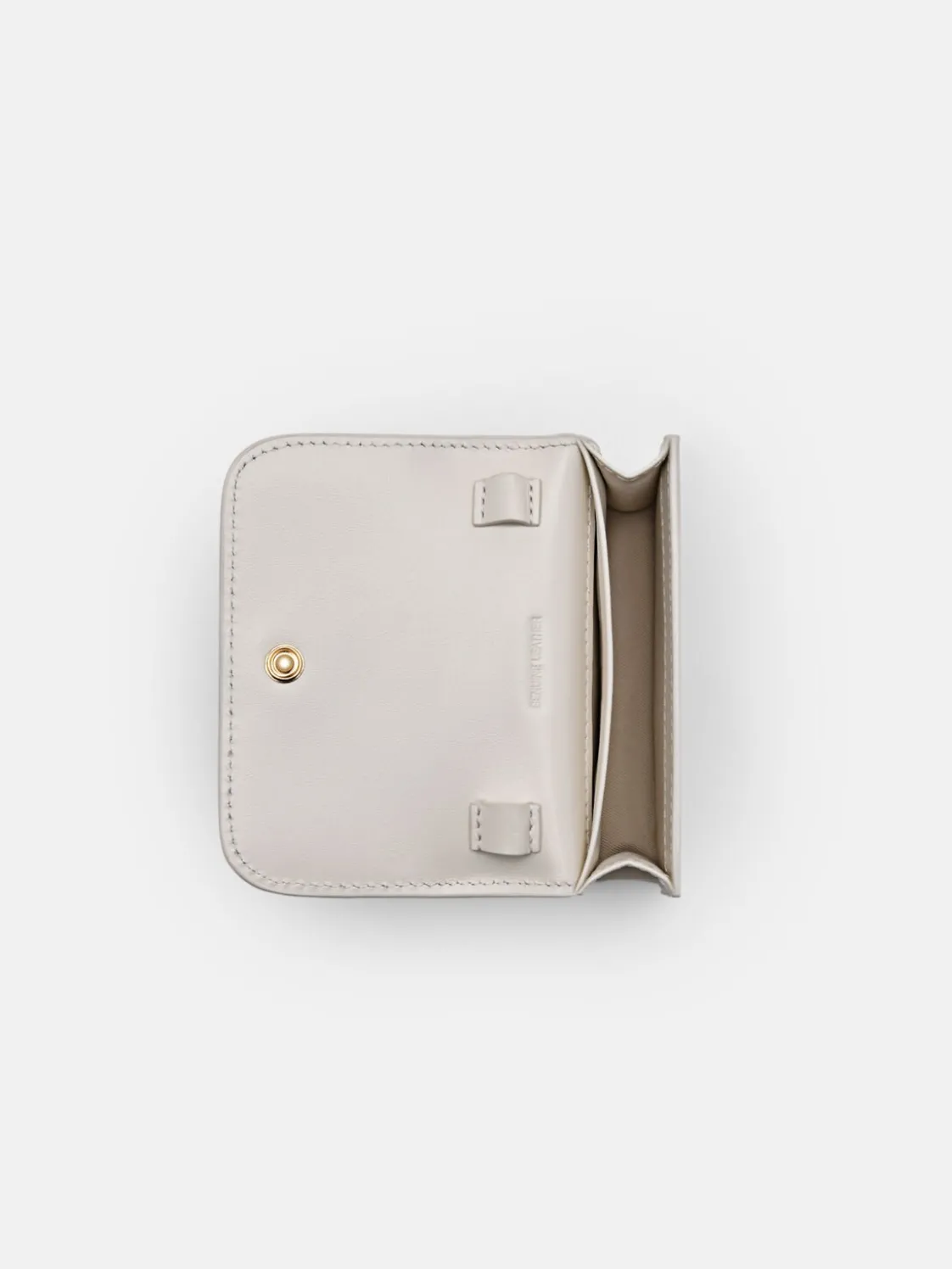 Leather Bi-Fold Card Holder - Chalk
