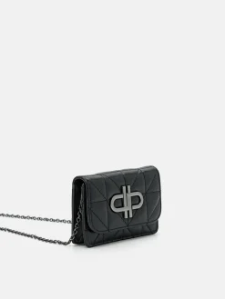 Leather Bi-Fold Card Holder in Pixel - Black