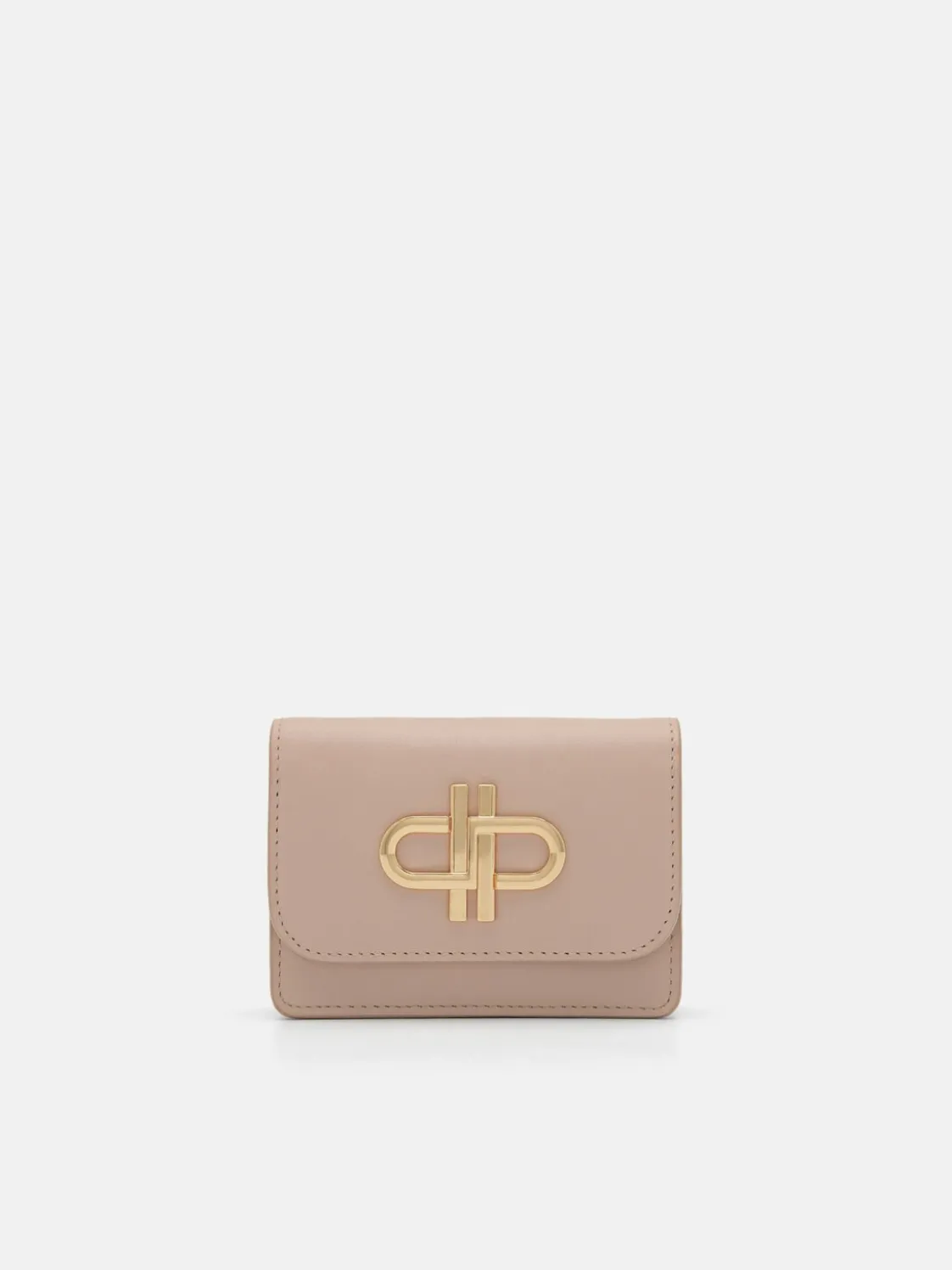 Leather Bi-Fold Card Holder - Nude