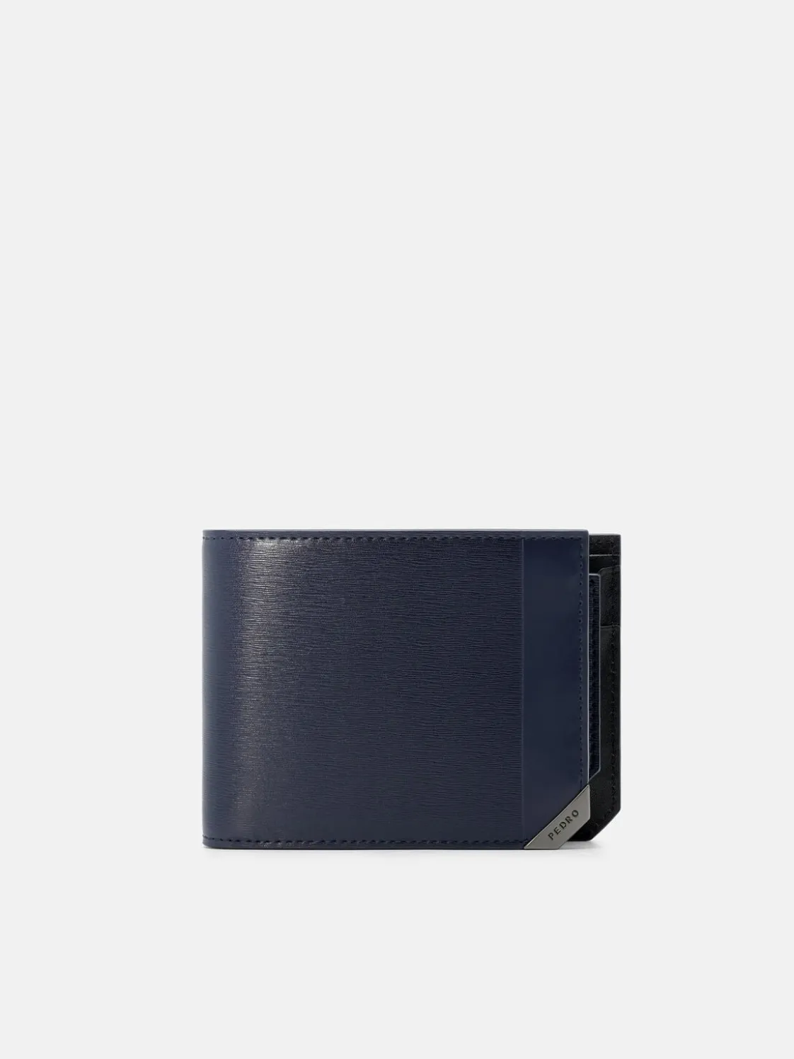 Leather Bi-Fold Wallet with Insert - Navy