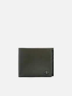 Leather Bi-Fold Wallet with Insert - Military Green