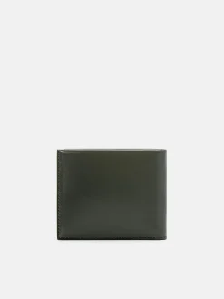 Leather Bi-Fold Wallet with Insert - Military Green