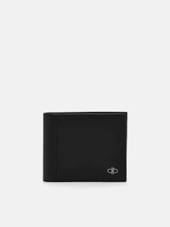 Leather Bi-Fold Wallet with Insert - Black