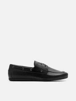 Leather Boat Shoes - Black