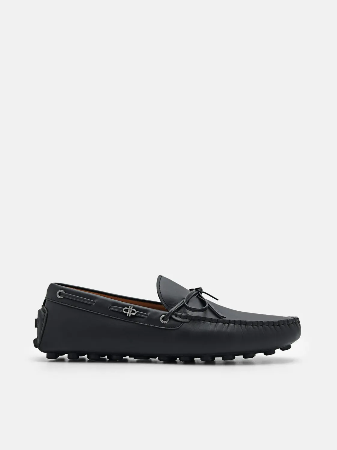 Leather Bow Driving Shoes - Black