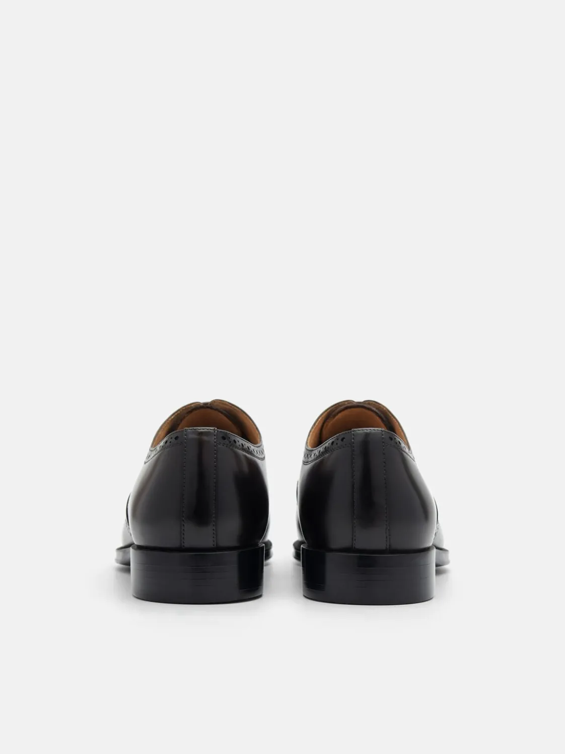 Leather Brogue Oxford Shoes - Dark Brown
