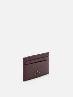 Leather Card Holder - Wine