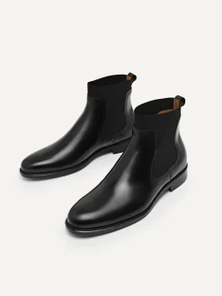 Leather Chelsea Boots - Black