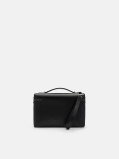 Leather Clutch Bag - Black