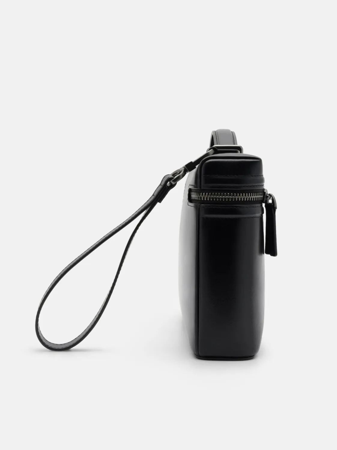 Leather Clutch Bag - Black