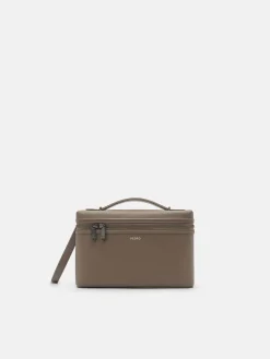 Leather Clutch Bag - Dark Taupe
