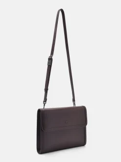Leather Clutch Bag - Mahogany