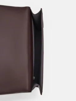 Leather Clutch Bag - Mahogany