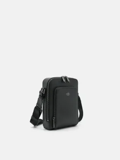 Leather Crossbody Bag - Black