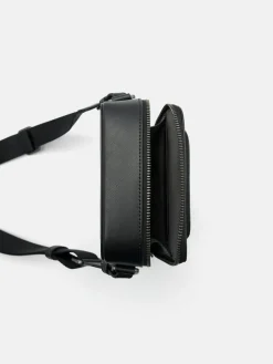 Leather Crossbody Bag - Black