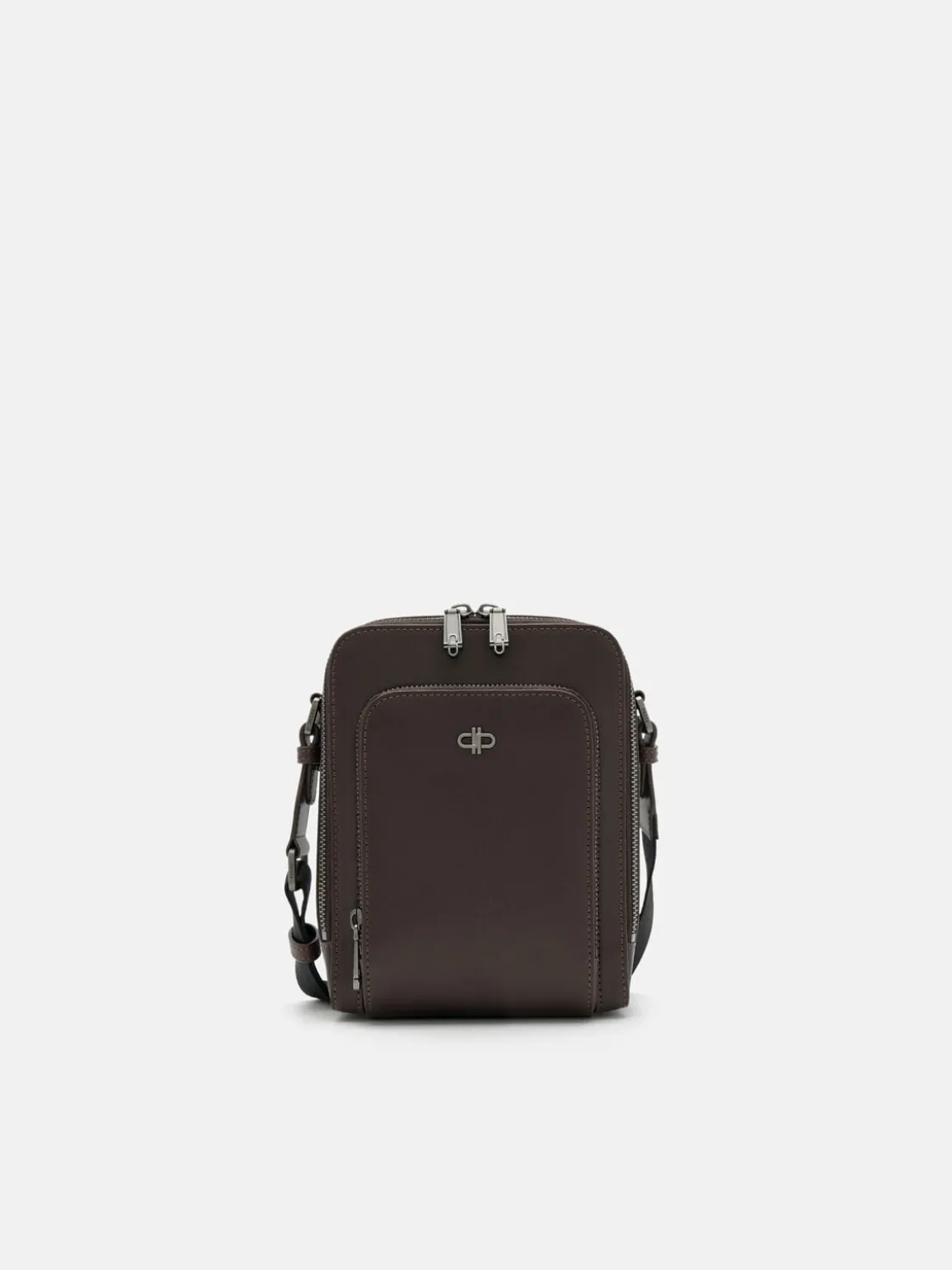 Leather Crossbody Bag - Dark Brown