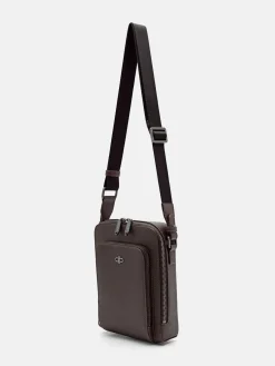 Leather Crossbody Bag - Dark Brown