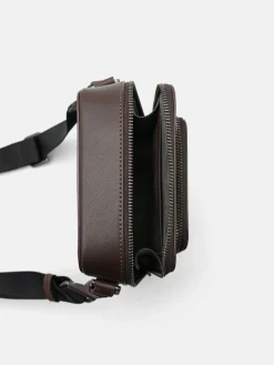Leather Crossbody Bag - Dark Brown
