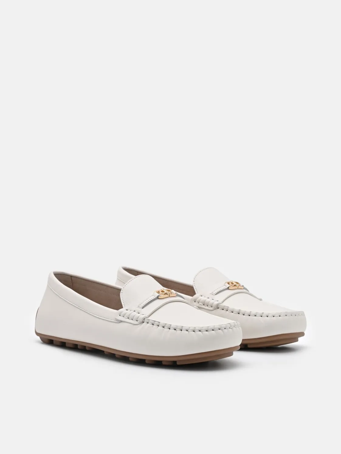 Leather Driving Shoes - Chalk