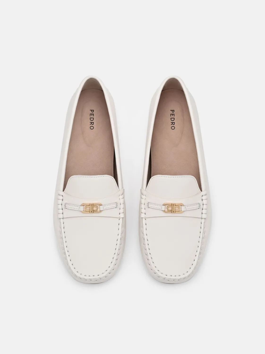 Leather Driving Shoes - Chalk