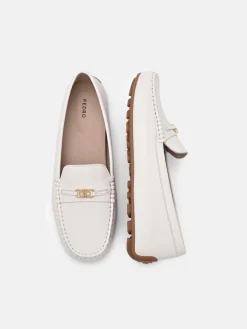 Leather Driving Shoes - Chalk