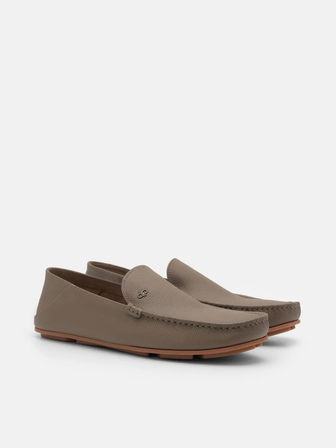 Leather Driving Shoes - Dark Taupe Tumble